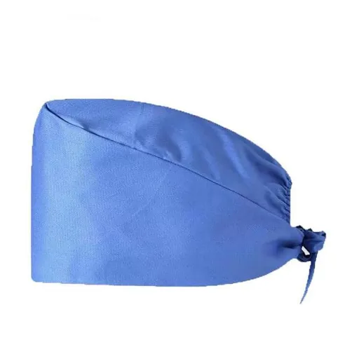 100% Cotton Unisex Surgical Scrub Cap for Doctors & Nurses - Blue