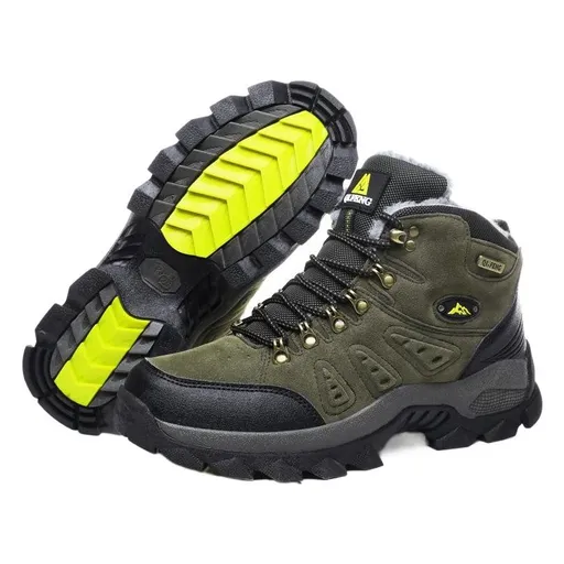 QIFENG Winter High-top Snow Boots Cotton Warm Leather gray cotton shoes 39