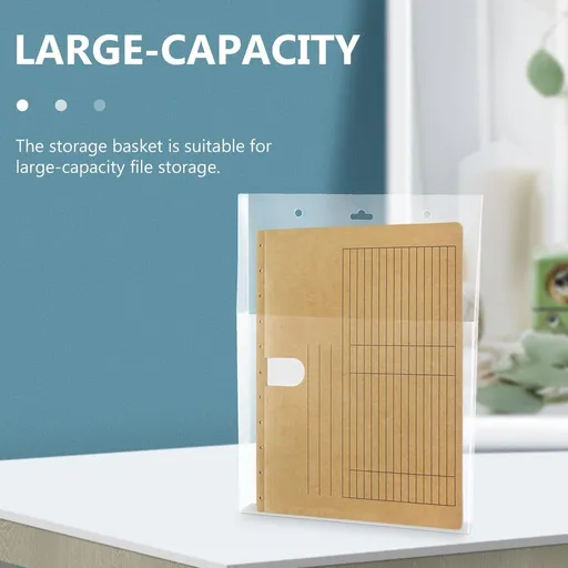 2Pcs Clear Hanging File Organizer Wall Mount Practical Storage Solution
