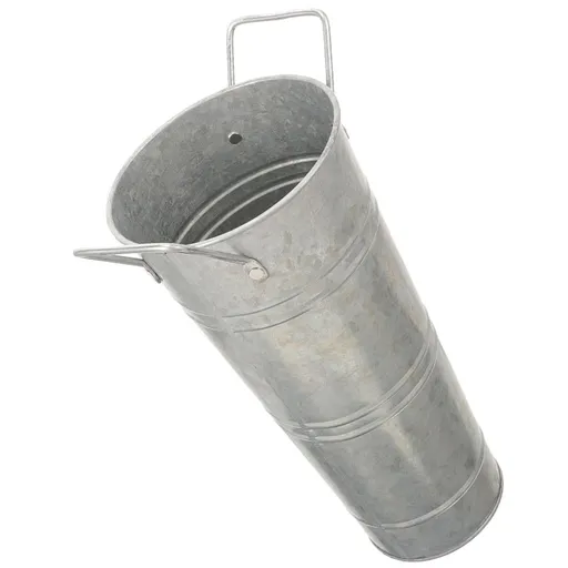 Plated Silver Iron Umbrella Stand for Entryway Leak Proof Storage Bucket with Vintage Design