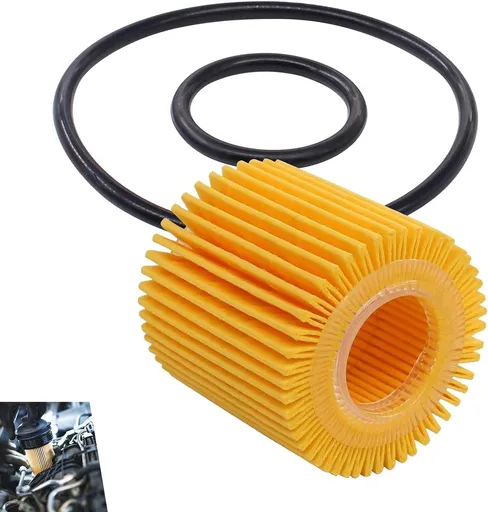 Car Engine Oil Filter, Multi-layer Oil Filter Paper with Seal Ring, OEM# 04152-YZZA6 04152-37010, Compatible with 09-18 Corolla 10-18 Prius 09-14 Matrix Levin NOAH C-HR (Orange)
