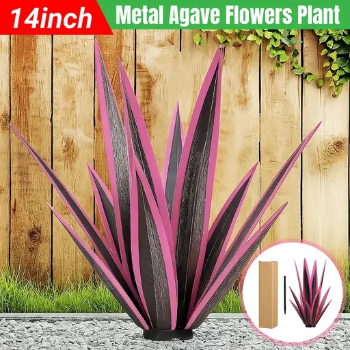 Metal Agave Flowers Plant Garden Decoration Realistic Iron for Yard Patio Lawn
