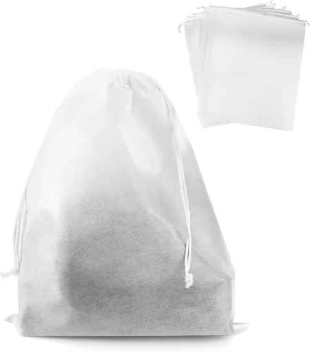 Drawstring Dust Covers, 6 Pcs Breathable Non-woven Fabric Large Cloth Storage Pouch String Bag for Handbags Purses Shoes