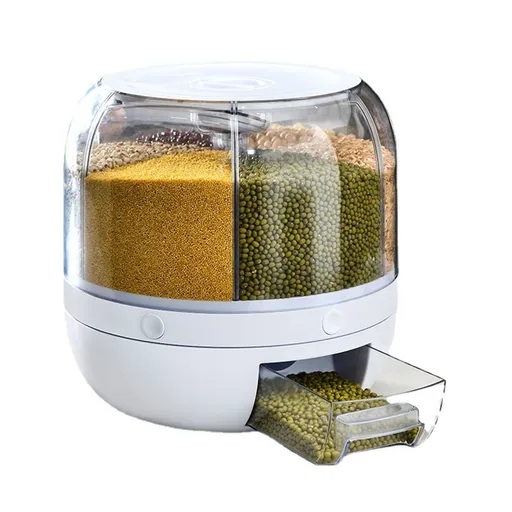 Grains Separate Storage Box Sealed Rotating Rice Bucket Home Insect Damp Proof Rice Storage Tank S 23x23cm/9.1x9.1in
