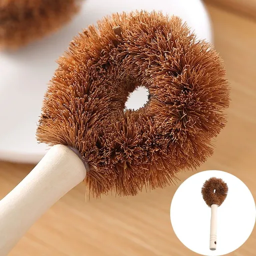 4-Pack Coir Cleaning Brushes for Home and Multi- Use, Natural Fiber Scrubbers