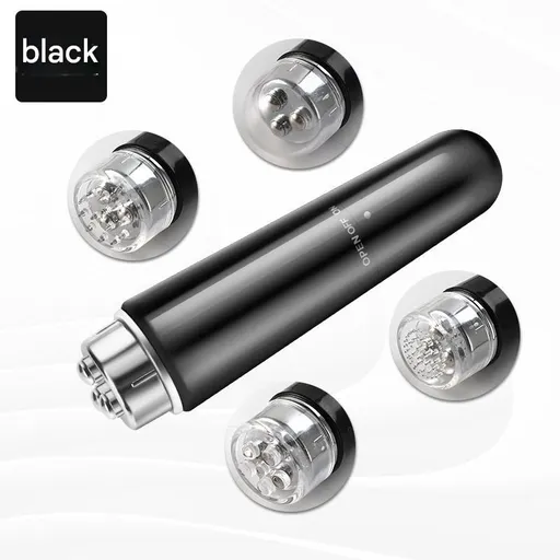 Black Electric Eye Massager Pen - Vibration Massage Wand for Eye Area, Face, and Neck - Battery Operated Skincare Tool（Batteries not included）, Compact Daily Use, Gift Ready