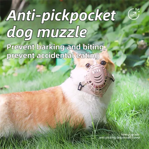 Anti-Biting & Anti-Foraging Dog Muzzle - Breathable & Soft TPE Safety Mask with Secure Straps (#7 Fits 30kg )