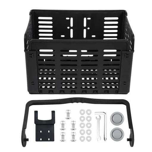 Foldable Bike Basket Black PP Wear-Resistant Durable for Bike Use