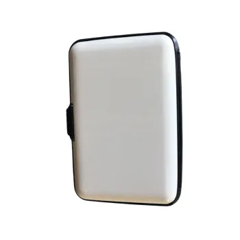 3-Pcs White Slim Aluminium Credit Card Holder RFID Blocking Wallet Hard Shell Case Business Card Organiser Lightweight Pocket Size for Everyday Use