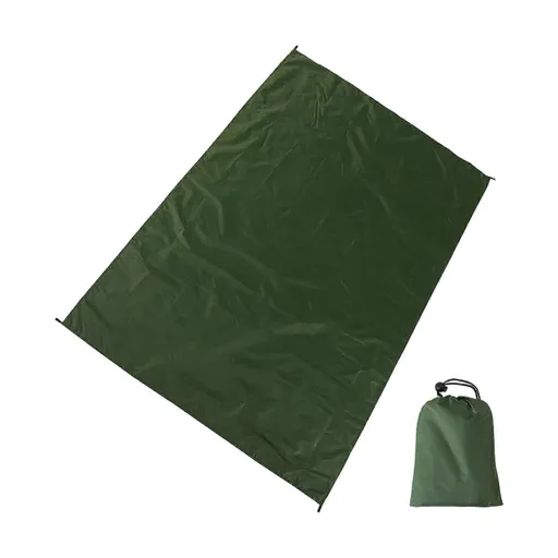 Camping Ground Sheet Waterproof Silver Coated Sunlight Resistant Quick Dry Outdoor Mat - Green 230*210cm