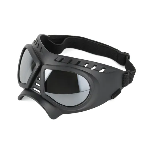 Small Dog Goggles with Soft Frame and Adjustable Strap, Colorful Coated Lens Pet Sunglasses for Car Rides Outdoor Activities Windproof Protection (Silver)