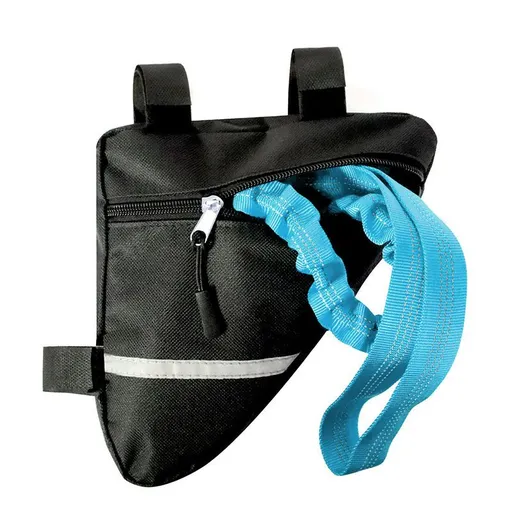 Blue Bike Shock Absorbing Tow Rope with Storage Bag (8 to 15 FT) - Durable Nylon Uphill Bungee Strap for Outdoor Family & Newbie Cycling Adventures
