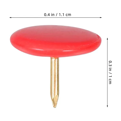 Soft Thumb Tacks Flat Head Iron Red 100Pack