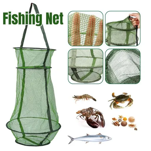 Fish Trap Crab Trap Nylon Mesh Fishing Trap Portable Fish Catcher Outdoor