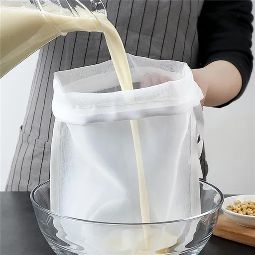 Reusable Fine Mesh Strainer Bag, Multi-Use Nylon Filter for Nut Milk Brewing & Juice Extraction, Food Grade Filtration Bag (6PCS)