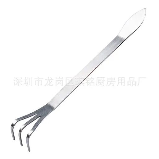 Stainless Steel Rake Cultivator for Gardening 3-Prong Bonsai Root Rake Tool rake for Loosening Soil soil loosening tool in Small Gardens 24.50X3.50X3.50CM Silver