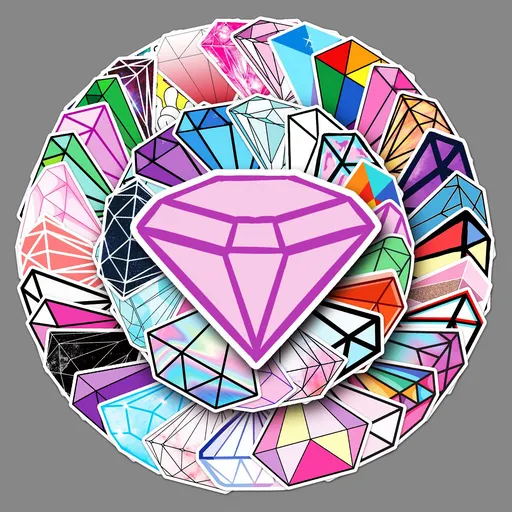 Diamond Stickers 50 Pack Cute Crystal Water Bottles Stickers-Waterproof Stickers for Skateboard,Laptop,Computer,Refrigerator,Cup