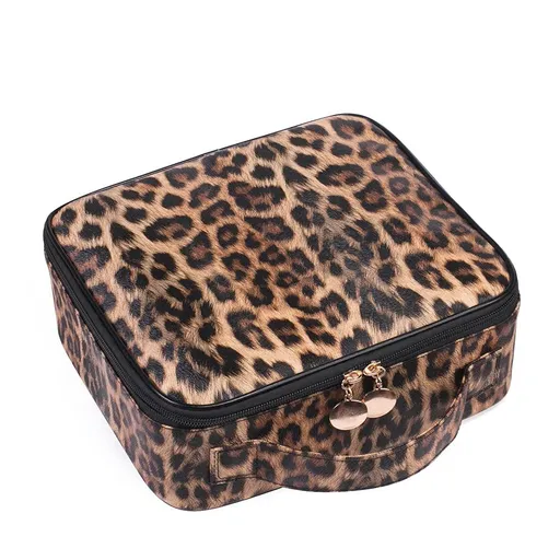 Travel Makeup Train Case Laser Make Up Cosmetic Organizer Bag Makeup Tool Storage with Adjustable Compartments for Women Makeup
