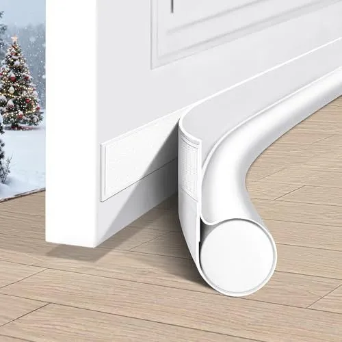2Pack Door Draft Stopper Weather Stripping Door Seal Under Door Sweep Block Cold Air Gaps Front Soundproof Draft Blocker for Bottom of Door Suitable for Interior/Exterior - Black - Size 2Pack