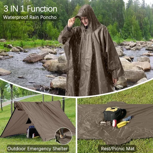 Reusable Waterproof Rain Poncho