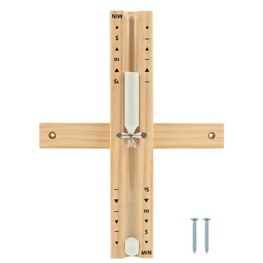 Sauna Hourglass Sand Timer, Rotatable Wall Mounted Design, Premium Solid Wood, Precise Timekeeping, for Spa &Sauna Room