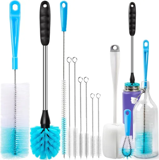 11 Piece Bottle Brush Set with Sponge, 40 cm