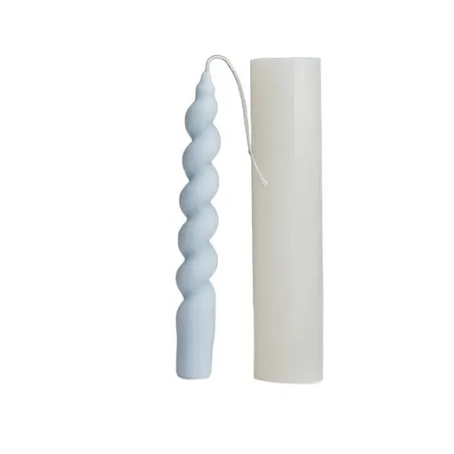 3D Twisted Taper Silicone Candle Molds, Long Spiral Cylinder Molds for Aromatherapy Candle Soy Wax Soap Clay Craft Plaster