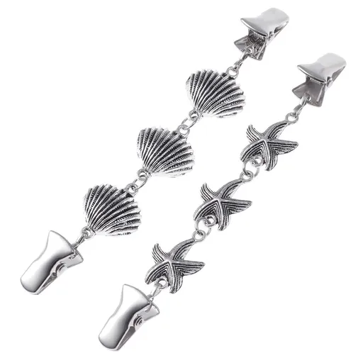 Generic 2pcs Cardigan Clips Jacket Clips Sweater Clips for Women Alloy Shawl Clips Rhinestone Sweater Chain Clips Broches Jewelry