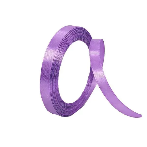 10mm Width Satin Hair Ribbon Wedding Party Decoration Gift Banquet 5m - Purple