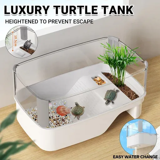 Tortoise Tank With Basking Table Brazilian Turtle Habitat For Living Room