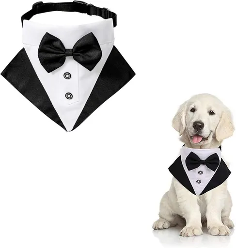 Adjustable Pet Bow Tie for Weddings and Parties, Size S