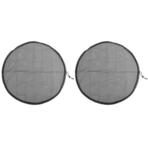 2PCS Water Collection Mesh Cover Black Netting Screen Drawstring 37in Prevents Bugs Tank Protector for Rain Buckets Garden
