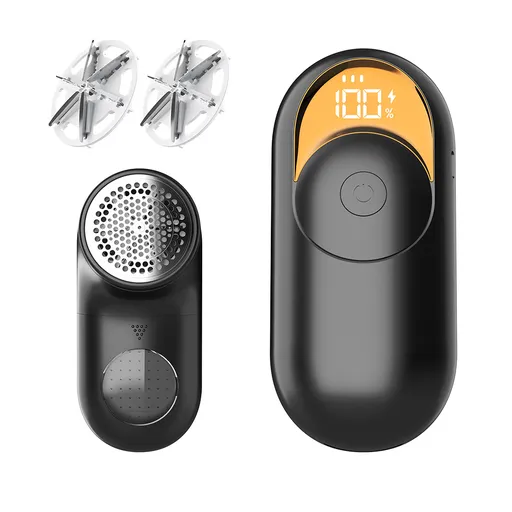 Electric Lint Remover Digital Display 3-Speed USB Rechargeable Black