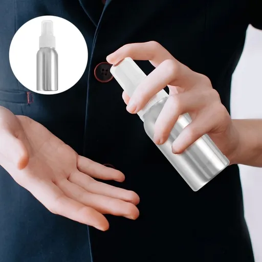 5Pcs Aluminum Spray Bottle 50Ml Grey Refillable Fine Mist Travel Container