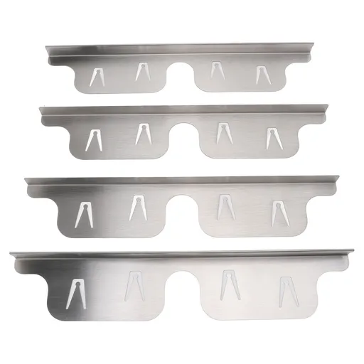2 Pair of Stove Crevice Cover Stainless Steel Filler Counter Guard 35-70CM Stretchable Silver Kitchen Accessories