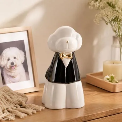 Glazed Ceramic Memorial Urn for Pets, A Sealed Display Holder with Home Shelf Placement and Quiet Remembrance Accent - Black - Size 20.5*12.5cm