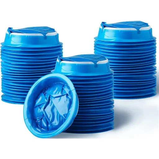60 Pack Barf Bags Disposable, Portable Bags, 1000ml High Density Blue, Leak Resistant Perfect for Morning Sickness, Kids, Adults, Pregnant Women, Taxis Drivers, Car Motion Sickness