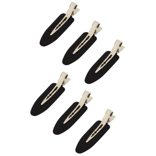 6 Pieces No Bend Hair Clips, No Crease Hair Clip for Hairstyling, Makeup Clips for Women and Girls Christmas Gifts (Black)