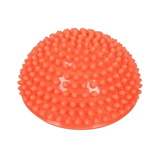 Spiky Massage Ball PVC Half Round Yoga Exercise Foot Hand Cushion - Orange