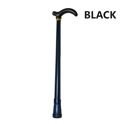 Metal Walking Stick Travel Retractable Cane Pole Compact Adjustable Lightweight - Black