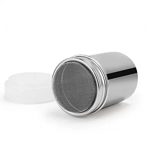Stainless Steel Chocolate Shaker Icing Sugar Powder Cocoa Flour Coffee Sifter Cooking Tools Lid Chocolate Shaker Cocoa
