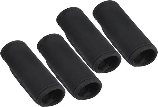 4 Pcs Neoprene Luggage Handle Wrap for Suitcase Luggage Tags Identifiers Bulk Luggage Handle Wrap Luggage Tag Wraps Travel Accessories (Black)