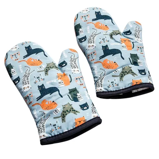 Professional Heat Resistance Kitchen Oven Soft Cotton Gloves for Grilling Cooking Microwave BBQ Baking, 2pcs with Soft Inner Lining