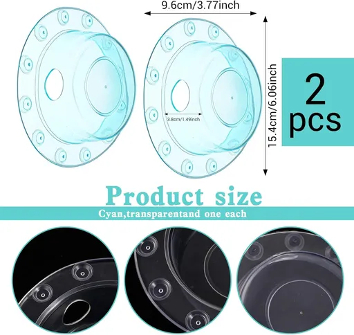 2 Pcs Bathtub Overflow Drain Cover Bathtub Stoppers 6.1 Inch Transparent & Green PVC Tub Overflow Drain Cover Plug for Deep Water Bath, Universal Fit for Tub Drains Hole