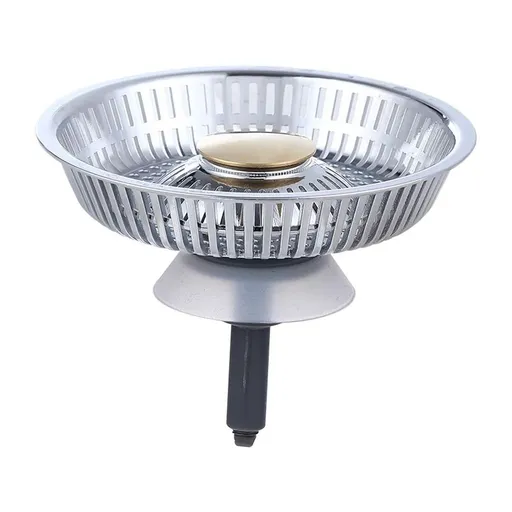304 Stainless Steel Pop Up Sink Drain Strainer with Drain Filter, Anti-Clog Stainless Steel Metal Pop Up Sink Stopper
