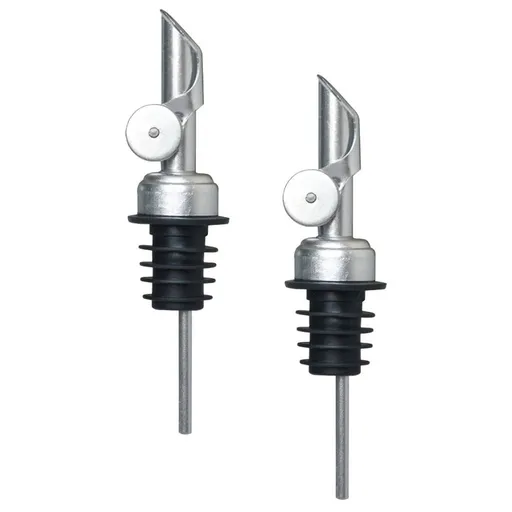 Stainless Steel Bottle Pourer Set of 2 - Wine and Oil Pour Spouts for Kitchen, Bar, Dining Use