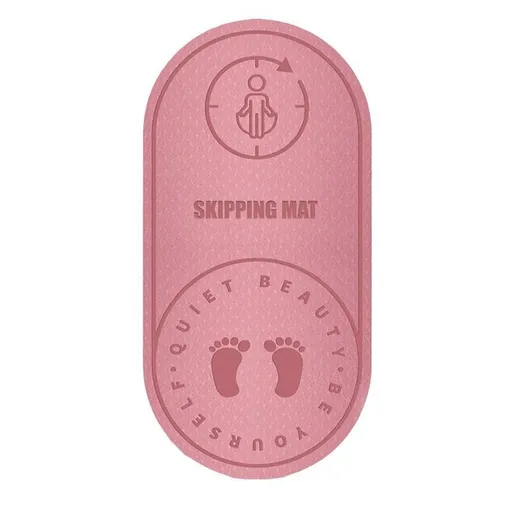 Jump Rope Mat Soundproof Shock Absorbing Mat for Indoor Fitness Yoga Floor Use - Pink