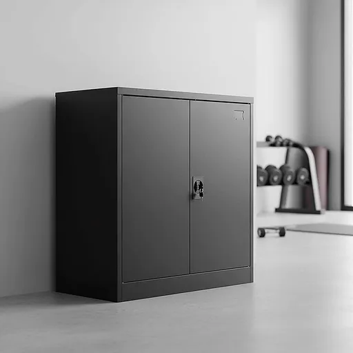 Two-Door Metal Locker – Black without Legs