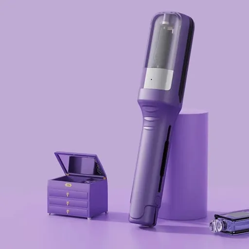 Rechargeable Split-End Trimmer – New Model, Easy to Use, Portable Hair Trimmer for Travel, Protects Hair Purple