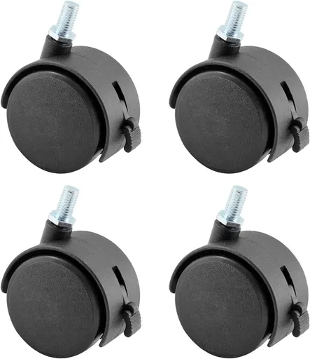 4 Pcs 1.5 Inch Swivel Caster Wheels with Locking Brake,Replacement Caster Wheels for Seats Shelves Shopping Baskets Cribs Appliances Equipment Industrial Equipment(Black)
